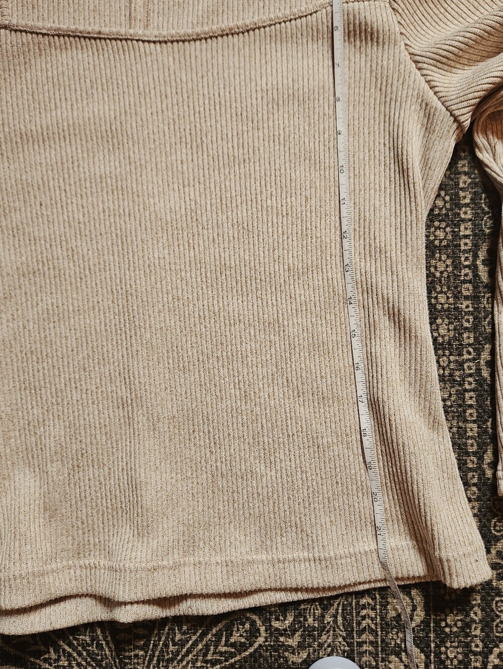 Banana Republic Ribbed Long-Sleeve Square Neck Top in Light Taupe - Picture 5 of 6